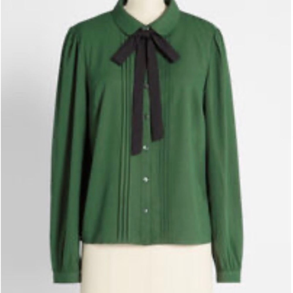 Mod Cloth Princess Highway Tie Neck Blouse